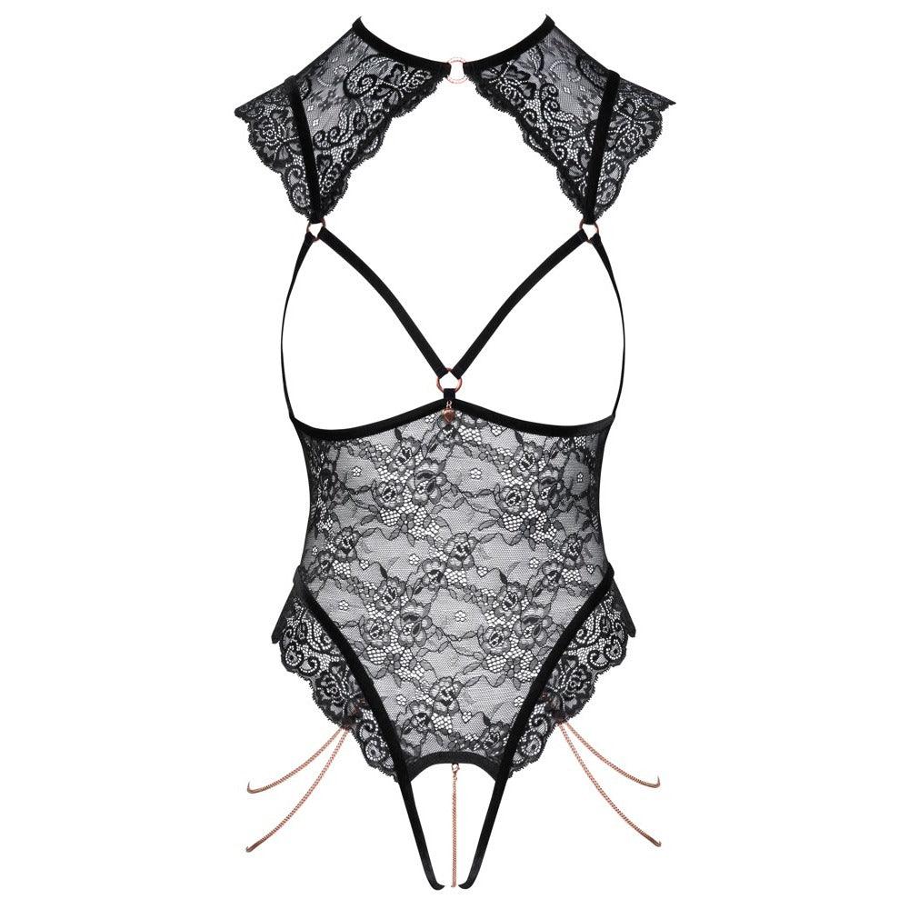Elegant and seductive lace body lingerie in a flattering high-leg design Elegant and seductive lace body lingerie in a flattering high-leg design