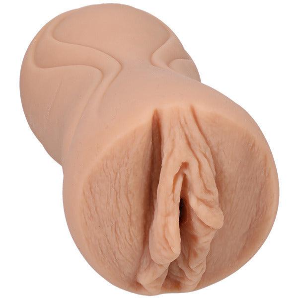 Two images illustrating the Kylie Rocket Signature Pocket Pussy Masturbator, a high-quality sex toy for adult pleasure and satisfaction  Two images illustrating the Kylie Rocket Signature Pocket Pussy Masturbator, a high-quality sex toy for adult pleasure and satisfaction
