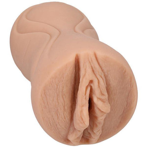 Two images illustrating the Kylie Rocket Signature Pocket Pussy Masturbator, a high-quality sex toy for adult pleasure and satisfaction  Two images illustrating the Kylie Rocket Signature Pocket Pussy Masturbator, a high-quality sex toy for adult pleasure and satisfaction