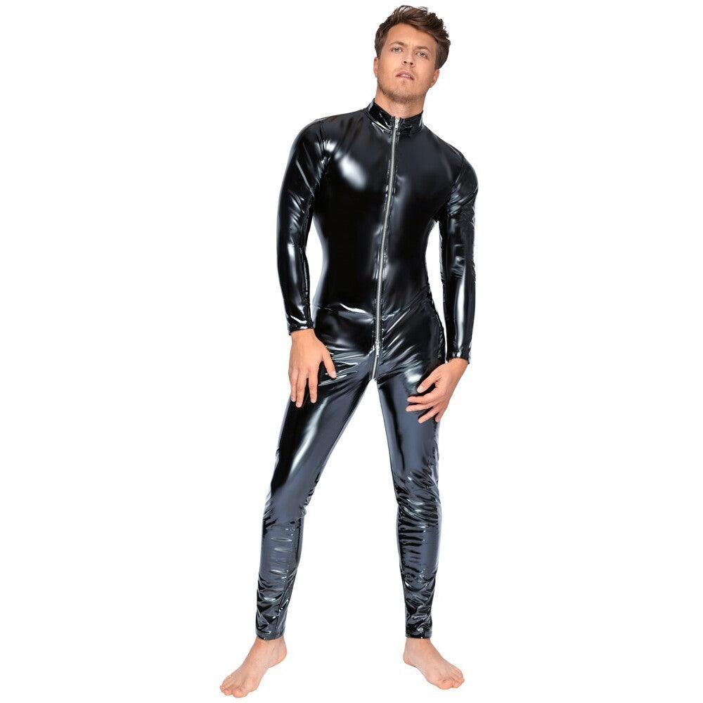 Vinyl Jumpsuit Black With Zip - Adult Planet Vinyl Jumpsuit Black With Zip - Adult Planet