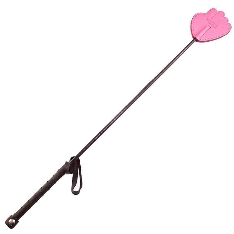 Pink Riding Crop - Leather Handle - 23.5 Inches Adult Planet Pink Riding Crop - Leather Handle - 23.5 Inches Adult Planet