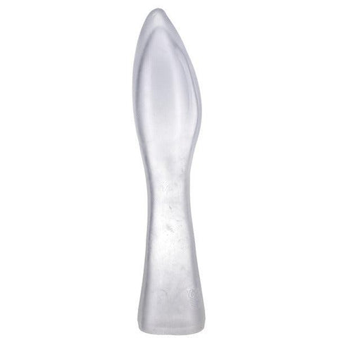 Black silicone anal toy with handle for safe and easy insertion