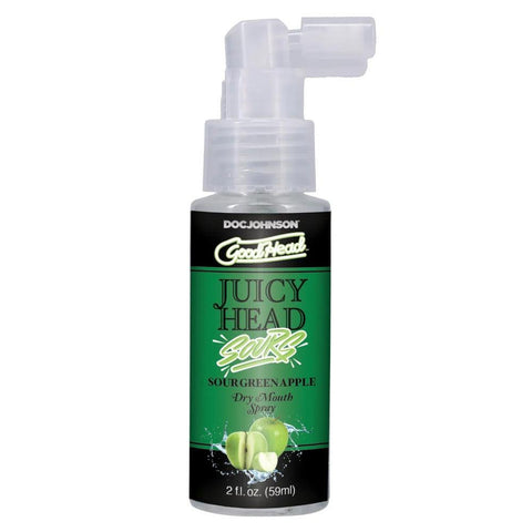 Close-up image of GoodHead Juicy Dry Mouth Sour Apple 59ML oral spray, a refreshing and tangy solution for dry mouth relief