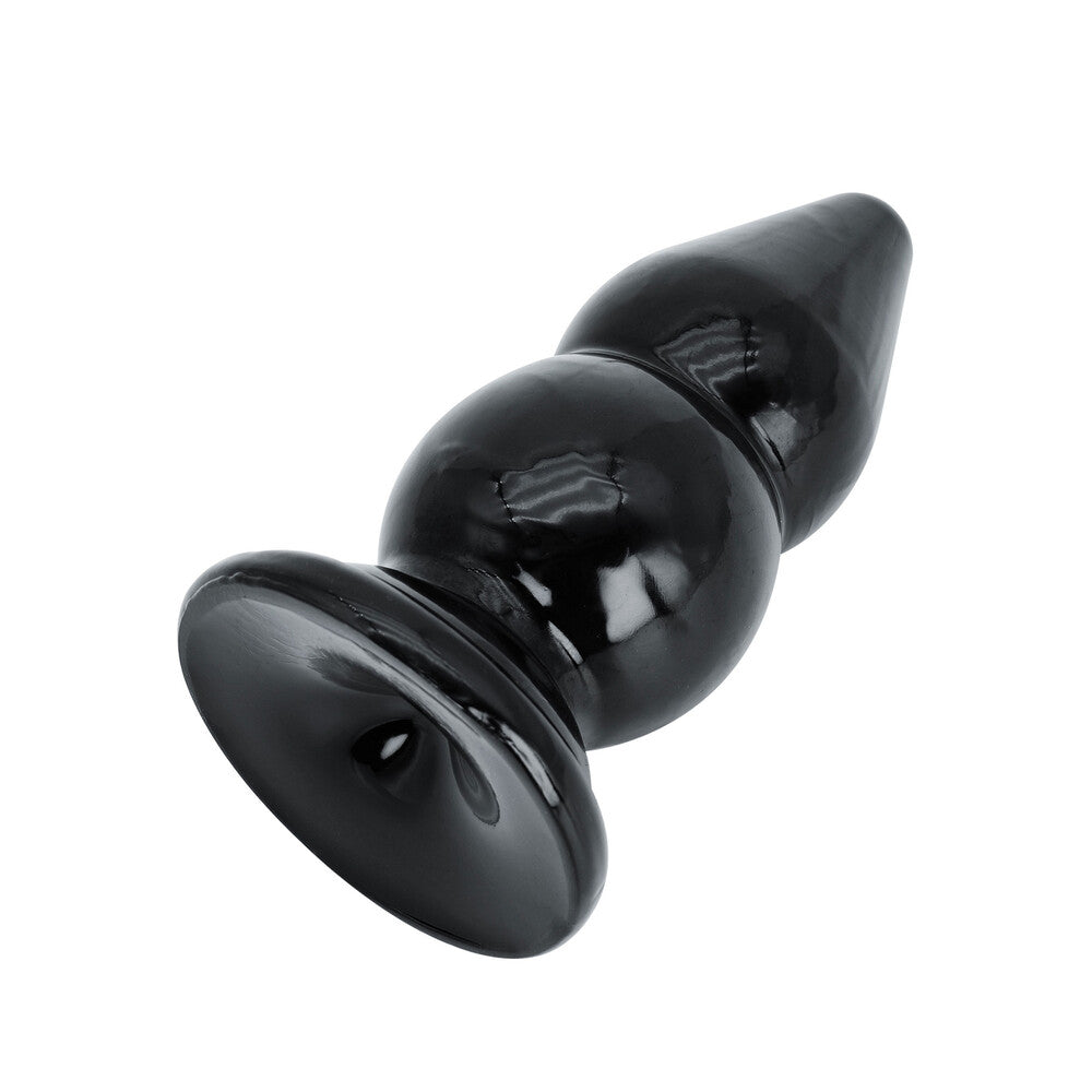 Black Hidden Desire Extreme Balls Butt Plug 66 Inches in Use