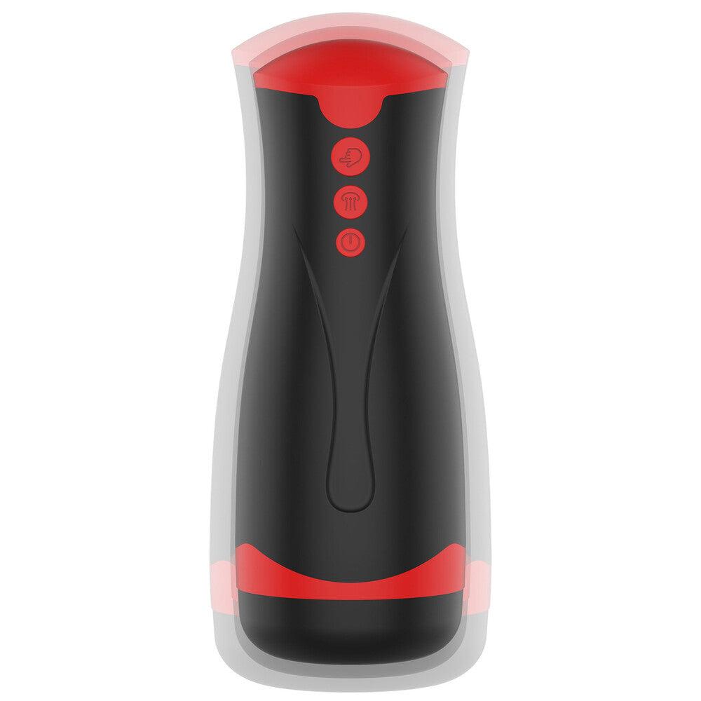 Close-up of the Hidden Desire Fusion X Deep Squeeze Masturbator, a sleek and innovative sex toy for men, with texture and design details