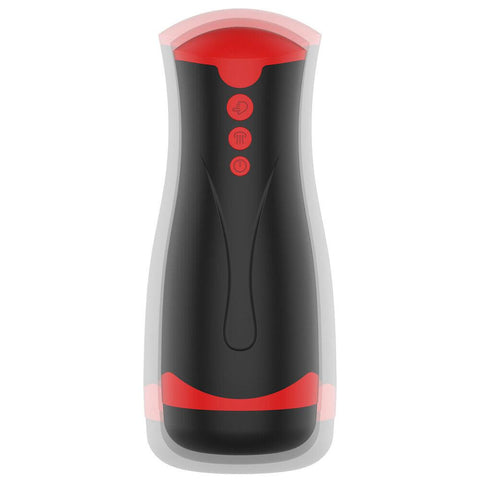 Close-up of the Hidden Desire Fusion X Deep Squeeze Masturbator, a sleek and innovative sex toy for men, with texture and design details