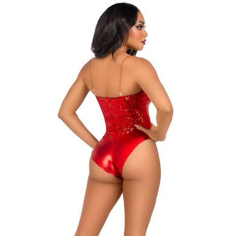 Red sequin boned bodysuit by Leg Avenue, perfect for a night out