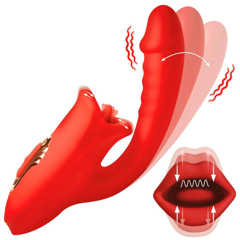 Play Hard Deep Kiss Kissing Silicone Rabbit vibrator for intense pleasure