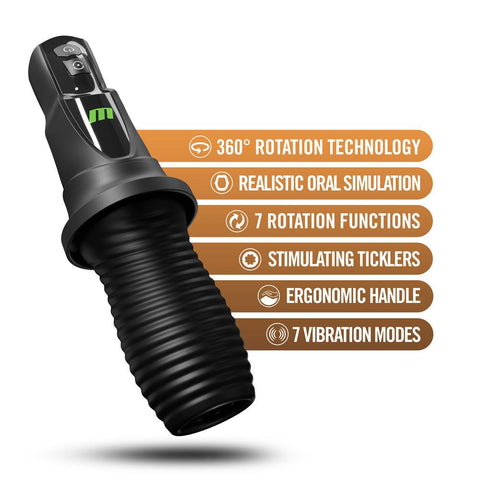 Close-up of the 3RD Base Vibrating Roating Masturbator showing the soft silicone material and ergonomic design