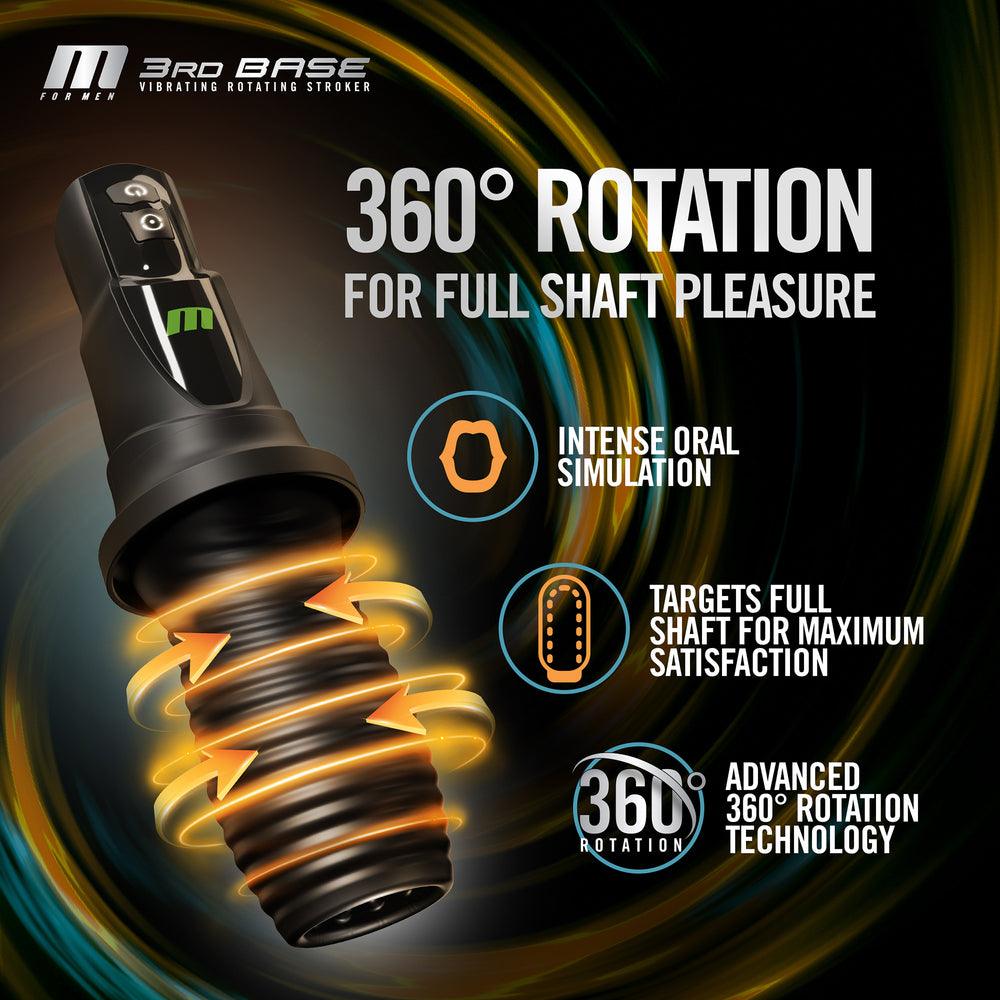 Powerful and innovative 3RD Base Vibrating Roating Masturbator for ultimate satisfaction and pleasure