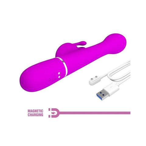  Dual-action Rabbit Vibrator with Rechargeable Battery and Multi-speed Vibration Settings