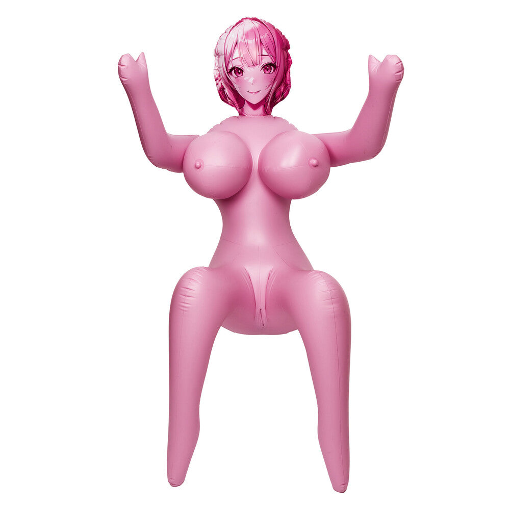 Life-size inflatable love doll with voluptuous breasts and firm nipples, perfect for realistic pleasure and ultimate satisfaction