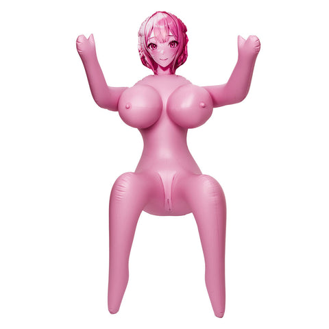 Life-size inflatable love doll with voluptuous breasts and firm nipples, perfect for realistic pleasure and ultimate satisfaction