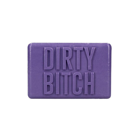 Dirty Bitch Soap Bar in pink packaging with floral design 
