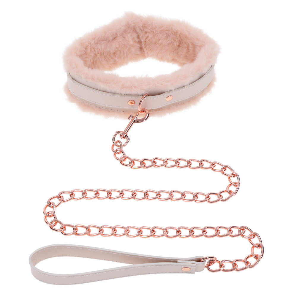 Sex and Mischief Fur Collar and Leash for Sensual Bondage Play