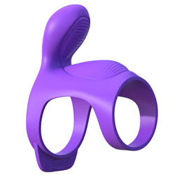 Fantasy CRingz Ultimate Couples Cage - Silicone cock cage with powerful clitoral and internal vibrations for enhanced pleasure and extended performance during sex