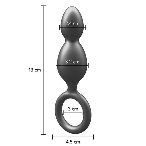 ToyJoy Buttocks The Plugger 2 Balls Metallic Silicone Plug - Adult Planet - Online Sex Toys Shop UK