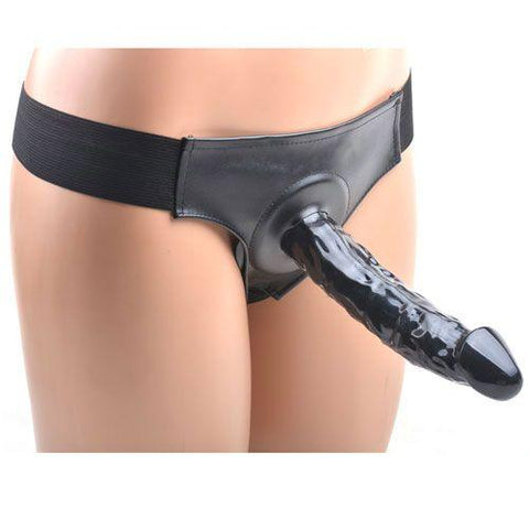 Black Hollow Strap On With Harness - Adult Planet - Online Sex Toys Shop UK