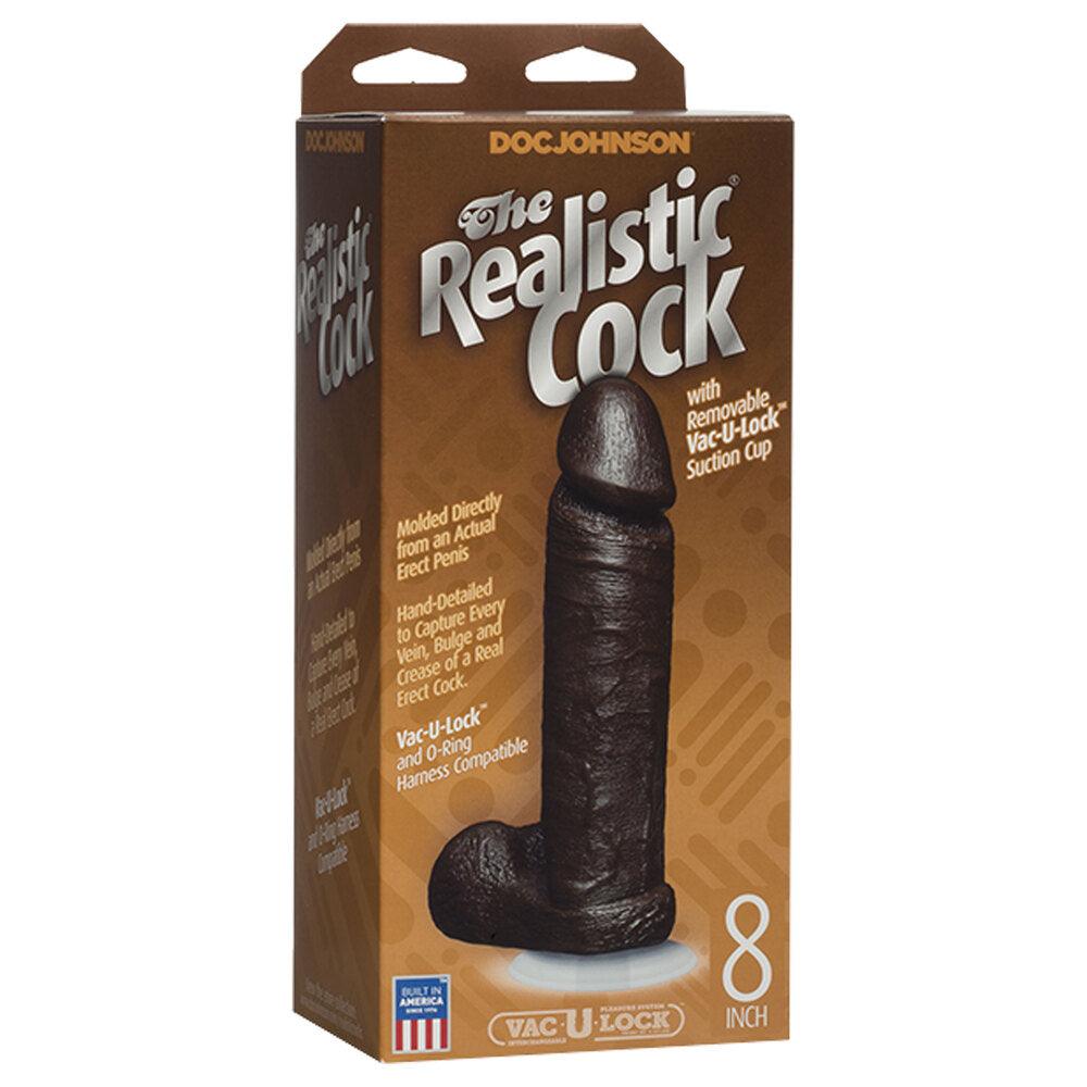 The Realistic Cock 8 Inch Dildo Black - Adult Planet - Online Sex Toys Shop UK