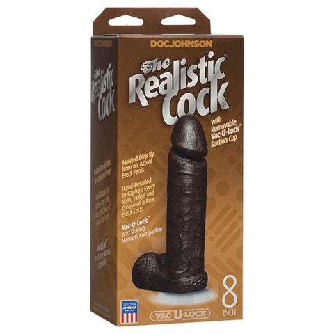 The Realistic Cock 8 Inch Dildo Black - Adult Planet - Online Sex Toys Shop UK