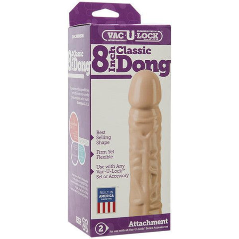 VacULock Classic 8 Inch Dong Attachment - Adult Planet - Online Sex Toys Shop UK