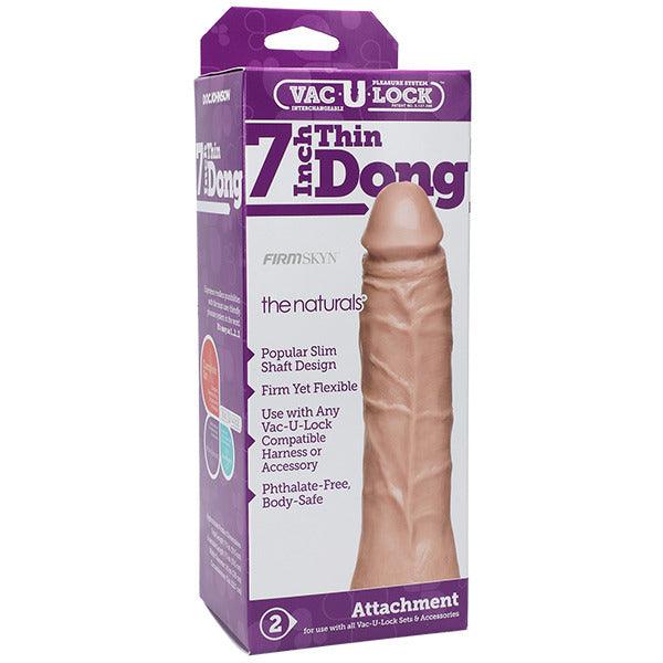 VacULock Thin 7 Inch Natural Dong Attachment - Adult Planet - Online Sex Toys Shop UK