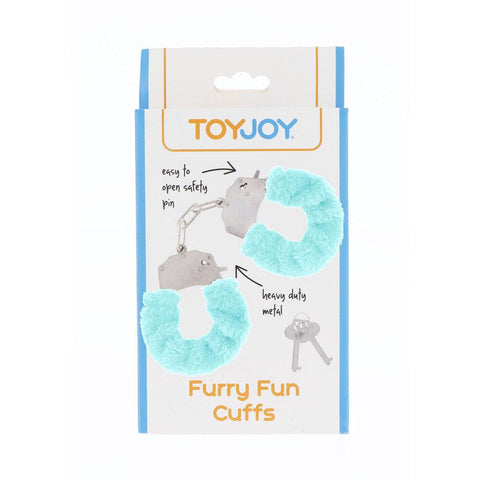 ToyJoy Furry Fun Wrist Cuffs Aqua - Adult Planet - Online Sex Toys Shop UK