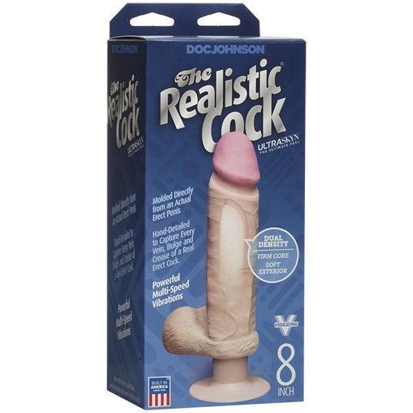 The Realistic Cock 8 Inch Vibrating Dildo Flesh Pink - Adult Planet - Online Sex Toys Shop UK
