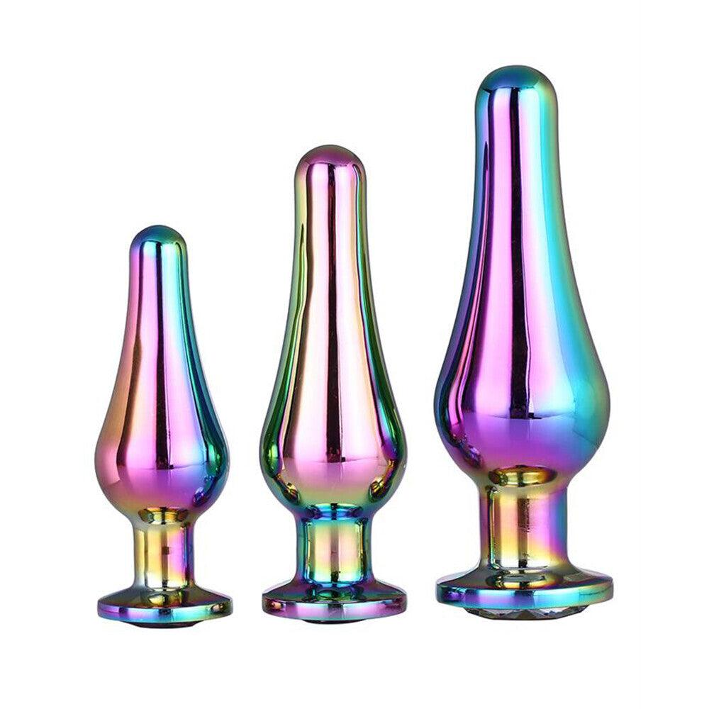 Gleaming Butt Plug Set Multicoloured - Adult Planet - Online Sex Toys Shop UK