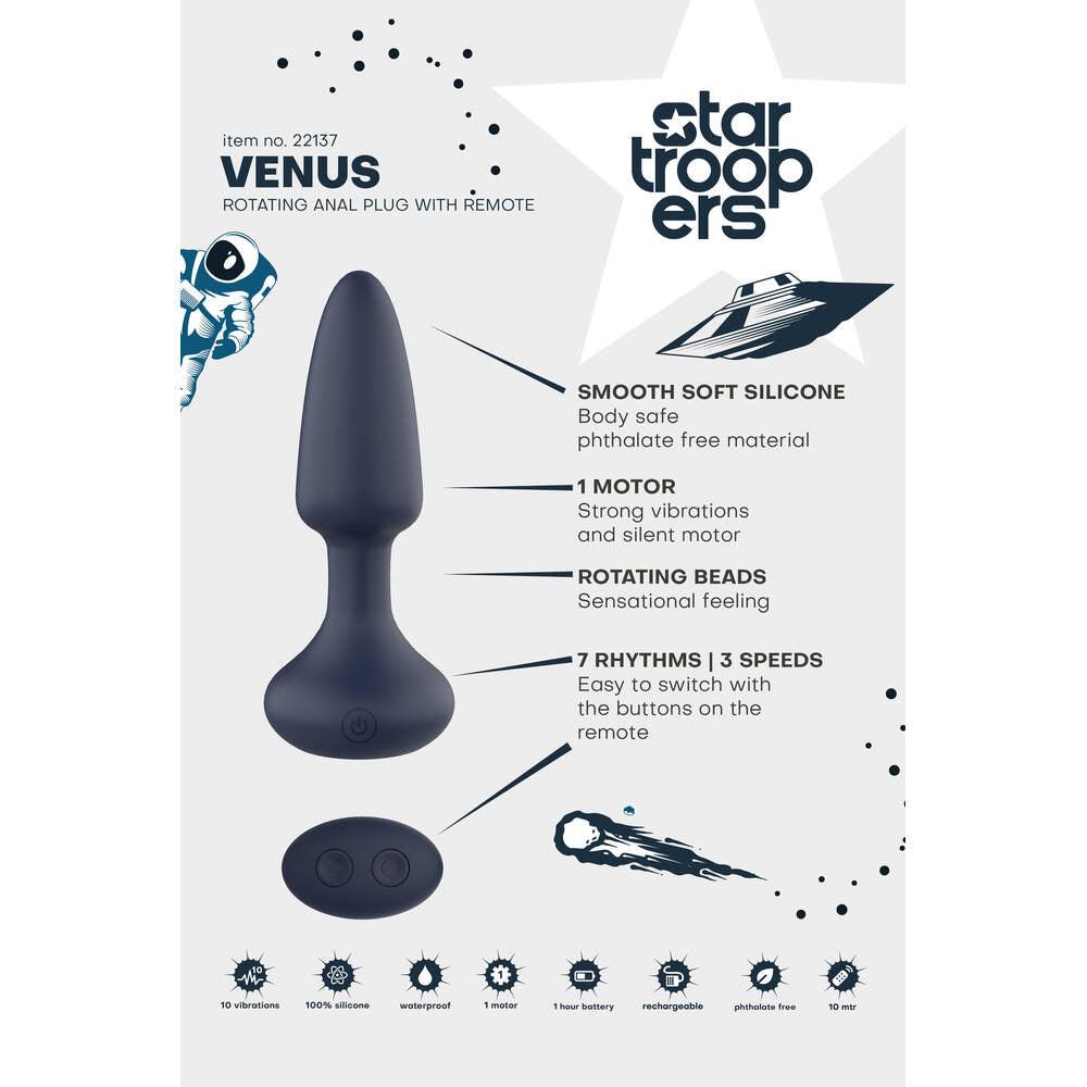Startroopers Venus Rotating Remote Control Anal Plug - Adult Planet - Online Sex Toys Shop UK