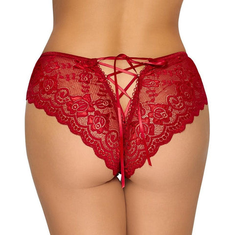 Cottelli Crotchless Panty Red - Adult Planet - Online Sex Toys Shop UK