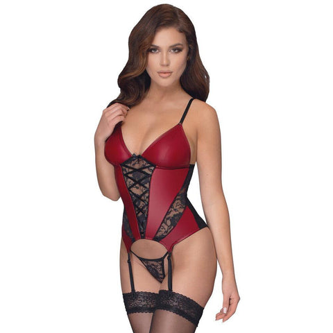 Cottelli Basque and Thong With Lace - Adult Planet - Online Sex Toys Shop UK