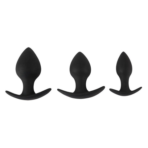 Black Velvet Silicone Three Piece Anal Training Set - Adult Planet - Online Sex Toys Shop UK