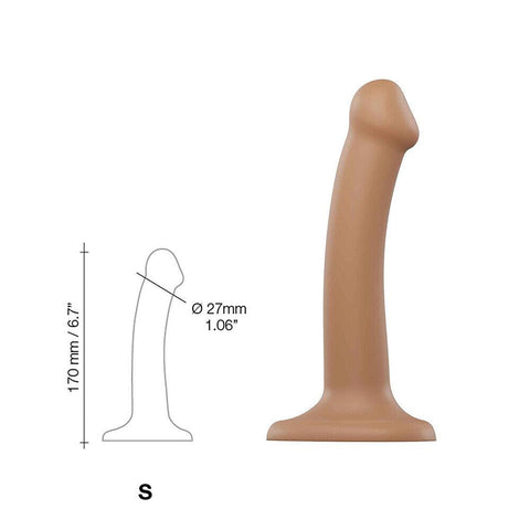 Strap On Me Silicone Dual Density Bendable Dildo Small Caramel - Adult Planet - Online Sex Toys Shop UK