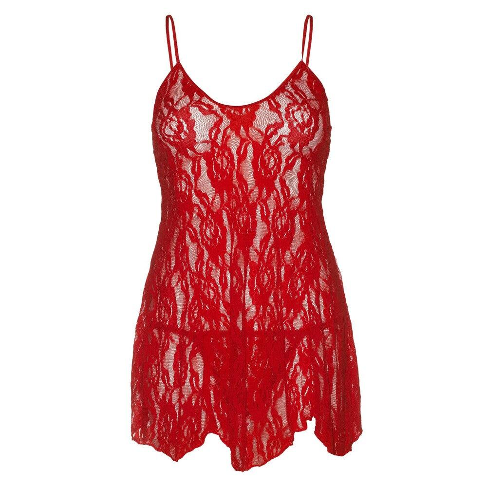 Leg Avenue Rose Lace Flair Chemise Red UK 14 to 18 - Adult Planet - Online Sex Toys Shop UK