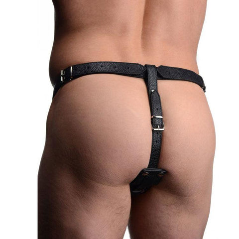 Strict Male Cock Ring Harness with Silicone Anal Plug - Adult Planet - Online Sex Toys Shop UK