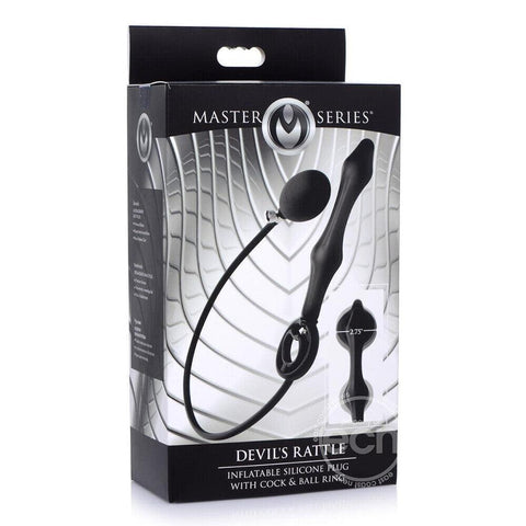 Master Series Devils Rattle Inflatable Anal Plug With Cock Ring - Adult Planet - Online Sex Toys Shop UK