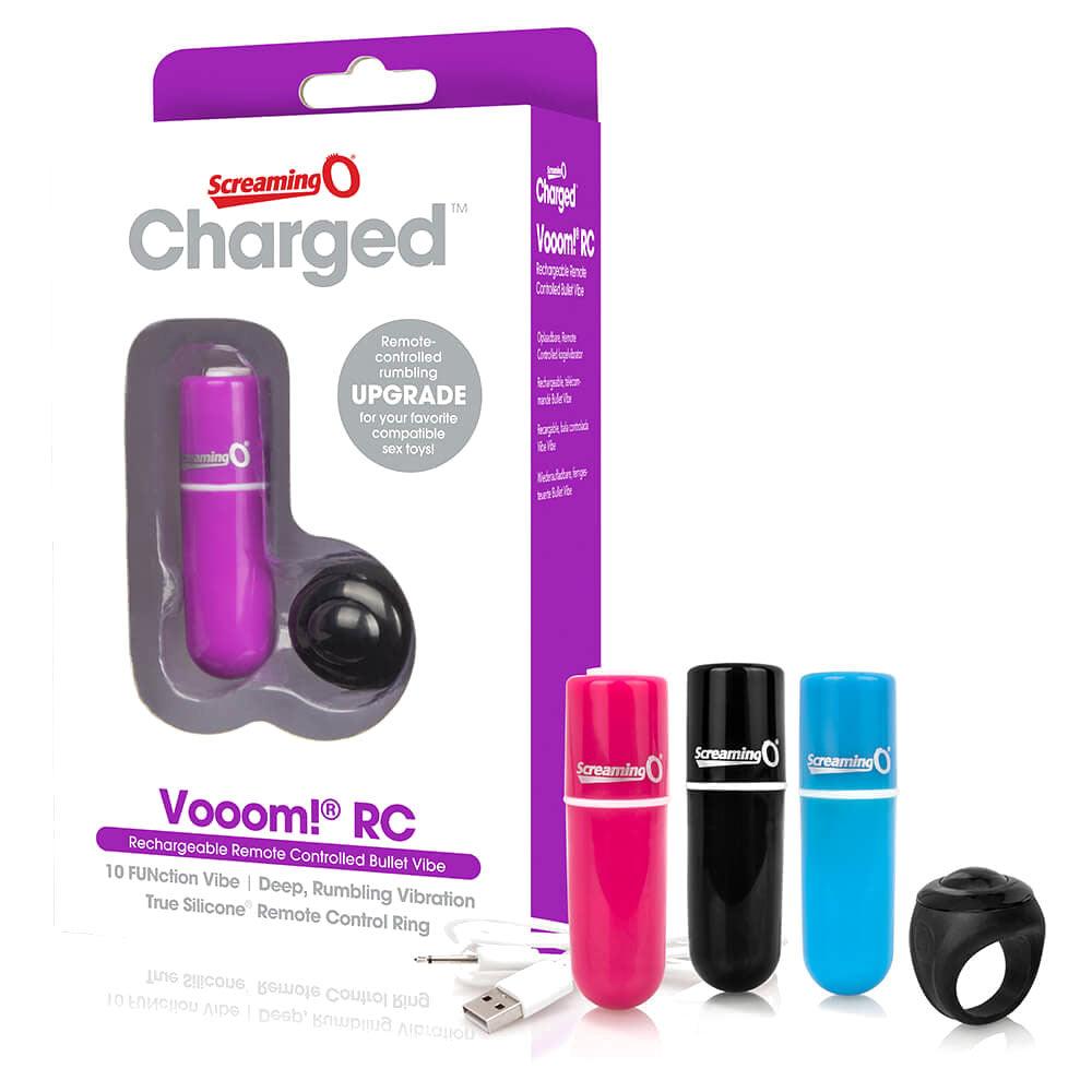 Screaming O Charged Vooom Pink Remote Control Bullet Vibe - Adult Planet - Online Sex Toys Shop UK