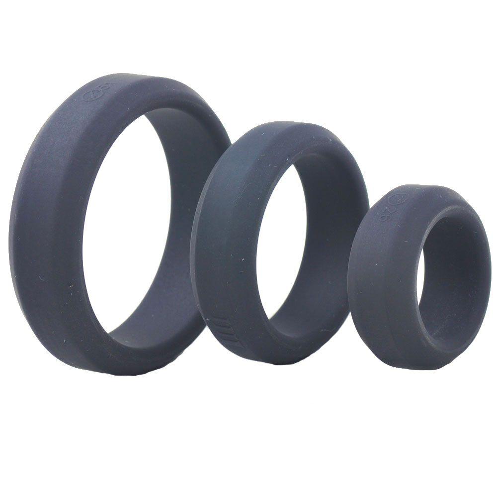Triple Black Silicone Cock Rings - Adult Planet - Online Sex Toys Shop UK