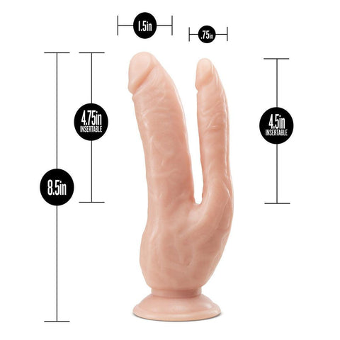 Dr. Skin Dual 8 Inch Dual Penetrating Dildo With Suction Cup - Adult Planet - Online Sex Toys Shop UK