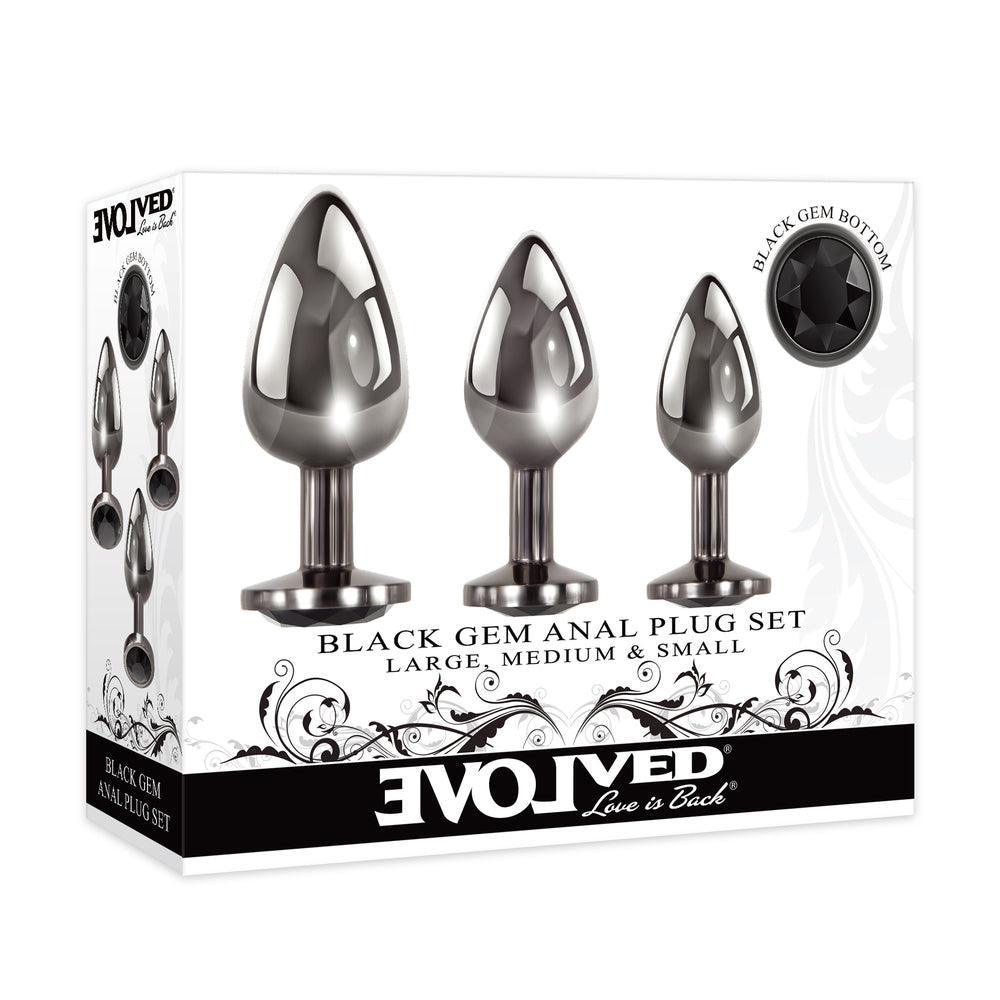 Evolved Black Gem Anal Plug Set - Adult Planet - Online Sex Toys Shop UK