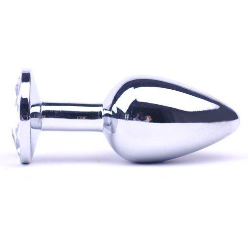 Large Metal Anal Plug With Clear Crystal - Adult Planet - Online Sex Toys Shop UK