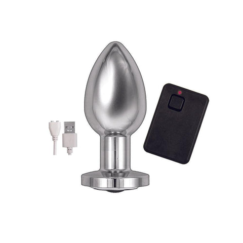 Ass Sation Remote Vibrating Butt Plug Silver - Adult Planet - Online Sex Toys Shop UK