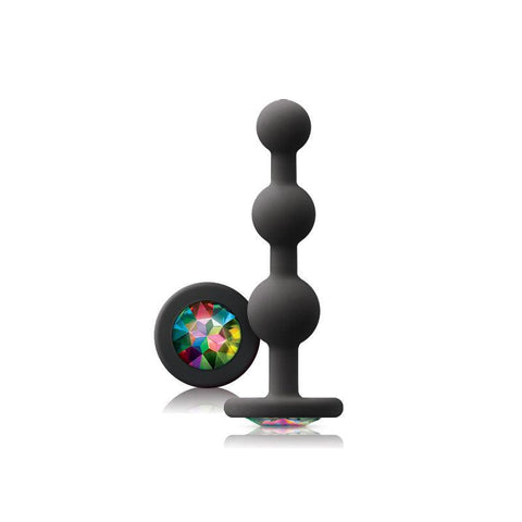 Glams Black Ripple Anal Plug Rainbow Gem - Adult Planet - Online Sex Toys Shop UK