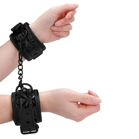 Ouch Luxury Black Hand Cuffs - Adult Planet - Online Sex Toys Shop UK