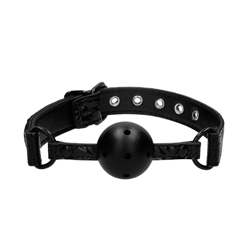 Ouch Breathable Luxury Black Ball Gag - Adult Planet - Online Sex Toys Shop UK