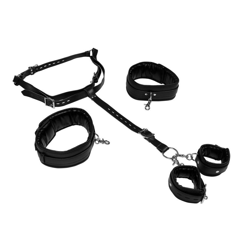Body Harness with High and Hand Cuffs - Adult Planet - Online Sex Toys Shop UK