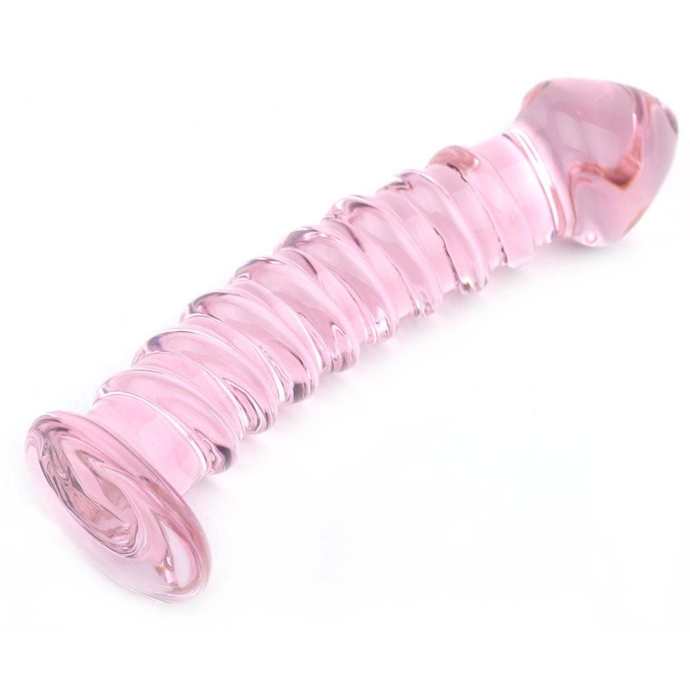 Textured Pink Glass Dildo - Adult Planet - Online Sex Toys Shop UK