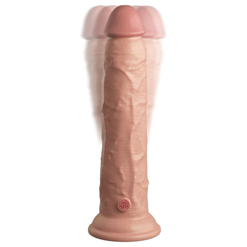 King Cock Elite 9 Inch Dual Density Vibrating Cock Flesh Pink - Adult Planet - Online Sex Toys Shop UK