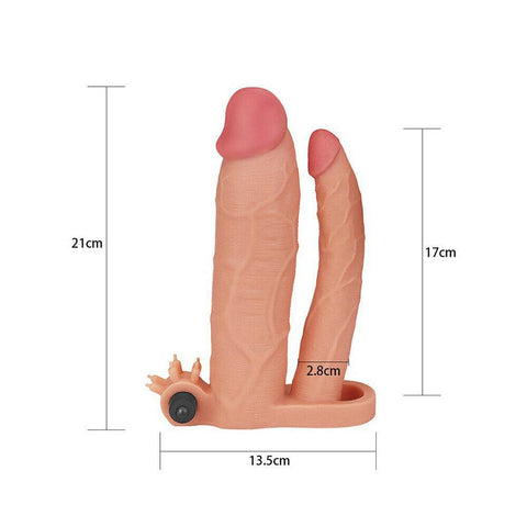 Lovetoy 3 Inch Vibrating Double Extender Flesh Pink - Adult Planet - Online Sex Toys Shop UK
